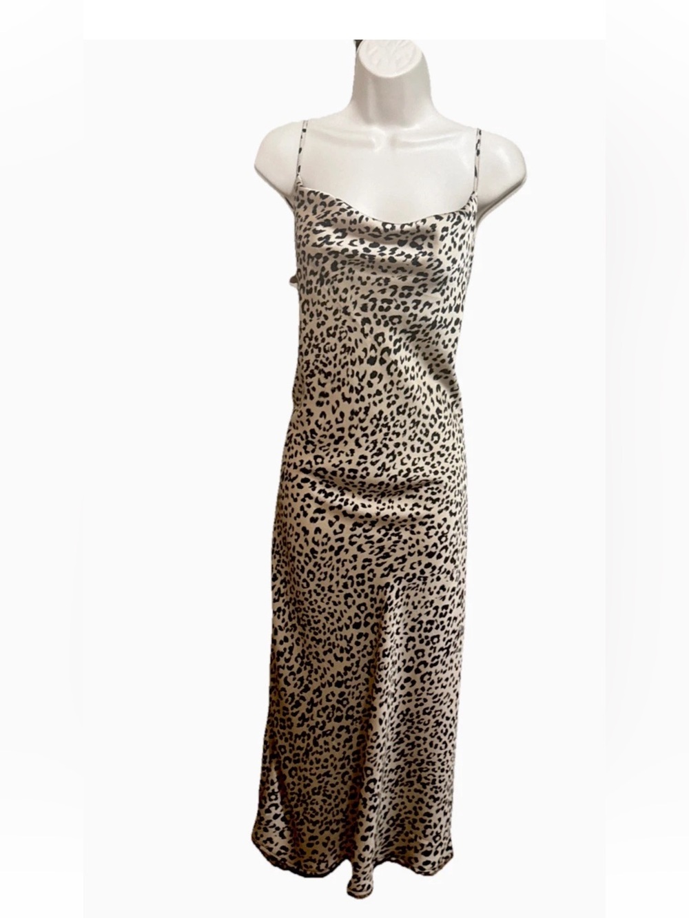 Sara Michelle Leopard-Print Slip Dress in Tan and Black